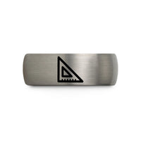 custom birthday rings – silver tungsten engineers square wedding band