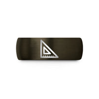 custom birthday rings – gunmetal & black tungsten engineers square wedding band