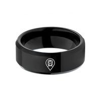 special presents for women – black tungsten map pin train wedding band