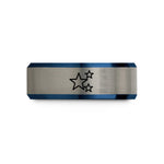 best birthday present ideas – black & blue & grey tungsten stars wedding band