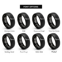 font options for inside engraving on black ladle rings