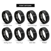 font options for inside engraving on black ladle rings
