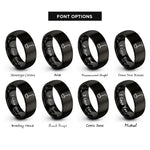 font options for inside engraving on black ladle rings