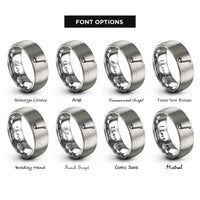font options for inside engraving on silver ladle rings