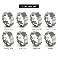 font options for inside engraving on grey ladle rings