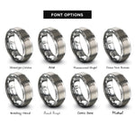 font options for inside engraving on silver ladle rings
