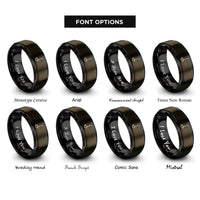 font options for inside engraving on gunmetal & black ladle rings