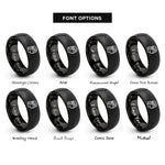 font options for inside engraving on black lady justice rings
