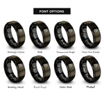 font options for inside engraving on gunmetal & black lady justice rings