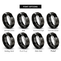 font options for inside engraving on black & gray lady justice scales rings