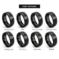 font options for inside engraving on black lady justice scales rings