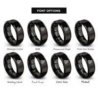 font options for inside engraving on black lady justice scales rings