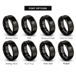 font options for inside engraving on black ladybug rings