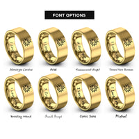 font options for inside engraving on gold ladybug rings