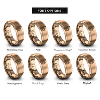 font options for inside engraving on rose gold ladybug rings