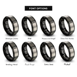 font options for inside engraving on black & gray lag bolt rings