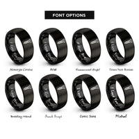 font options for inside engraving on black lag bolt rings
