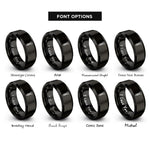 font options for inside engraving on black lag bolt rings