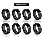 font options for inside engraving on black lag bolt rings
