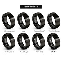 font options for inside engraving on black lag bolt rings