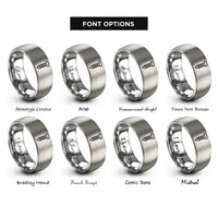 font options for inside engraving on gray lag bolt rings