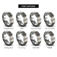 font options for inside engraving on silver lag bolt rings