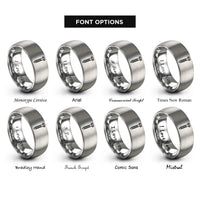font options for inside engraving on gray lag bolt rings