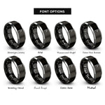 font options for inside engraving on black & gray laguz rings