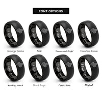font options for inside engraving on black lake bathymetry rings