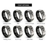 font options for inside engraving on black & grey lake peak rings