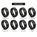 font options for inside engraving on black lake peak rings
