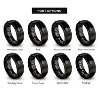 font options for inside engraving on black lake peak rings