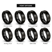 font options for inside engraving on black lake peak rings