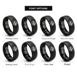 font options for inside engraving on black lake peak rings