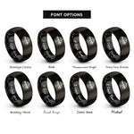 font options for inside engraving on black lake peak rings