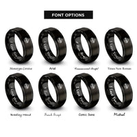 font options for inside engraving on black lake peak rings