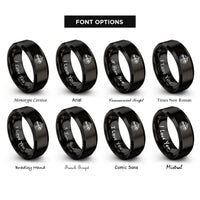 font options for inside engraving on black lake peak rings
