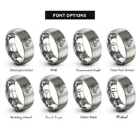 font options for inside engraving on grey lake peak rings