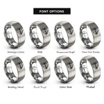 font options for inside engraving on gray lake peak rings
