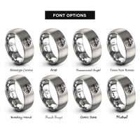font options for inside engraving on gray lake peak rings
