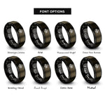 font options for inside engraving on gunmetal & black lake peak rings