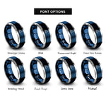 font options for inside engraving on blue & grey lake tent rings