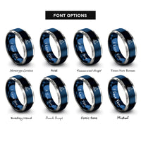 font options for inside engraving on blue & grey lake tent rings
