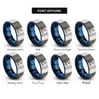 font options for inside engraving on blue & grey lake tent rings