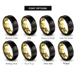 font options for inside engraving on black & gold lakshmi footprints rings