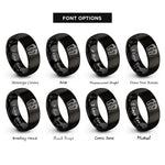 font options for inside engraving on black lakshmi footprints rings