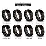 font options for inside engraving on black lakshmi footprints rings