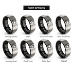 font options for inside engraving on black & gray lamb of god rings