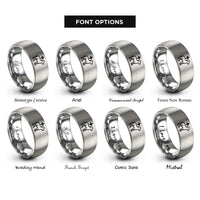 font options for inside engraving on grey lamb of god rings