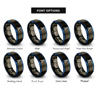 font options for inside engraving on gunmetal & blue lambda rings